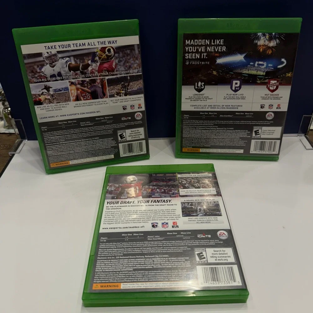 Madden NFL 16 17 18 Xbox One Lot Bundle Complete CIB EA Sports Football Games‎